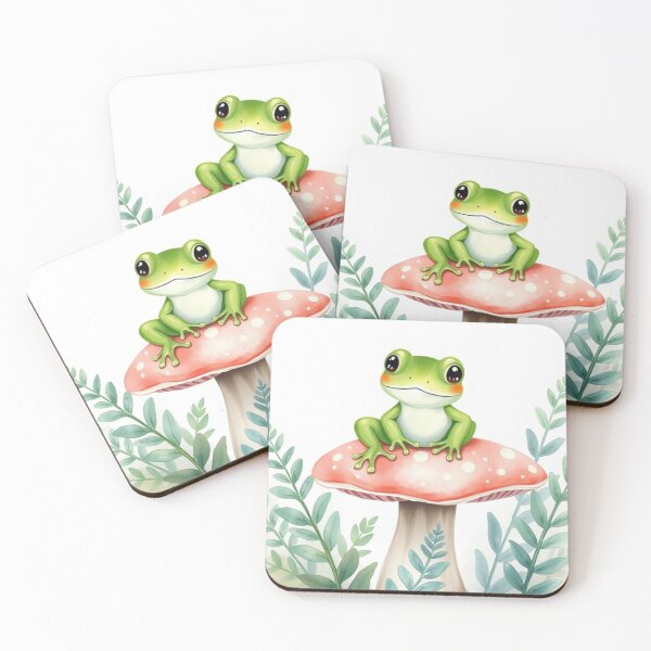 Item preview, Cute Watercolor Frog on Mushroom Art Print designed and sold by Jade Ado.