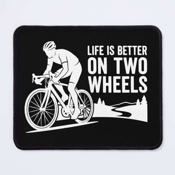 Item preview, Life Is Better On Two Wheels, White Cyclist Silhouette Design designed and sold by Sekla-Studio.