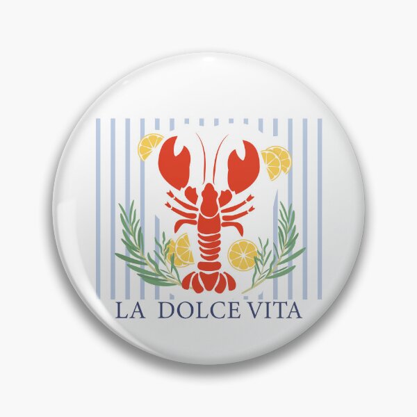 Item preview, Fresh lobster on a blue striped background. Posters for kitchens and cafes. designed and sold by Natalia4321.