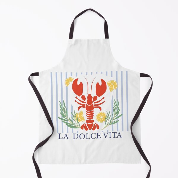 Item preview, Fresh lobster on a blue striped background. Posters for kitchens and cafes. designed and sold by Natalia4321.