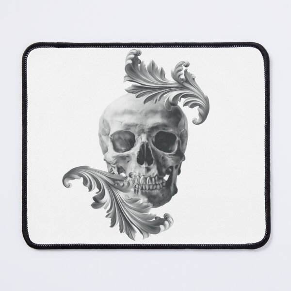 Item preview, Memento Mori All Black Ornate Skull designed and sold by pixelandpine.