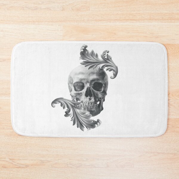 Item preview, Memento Mori All Black Ornate Skull designed and sold by pixelandpine.