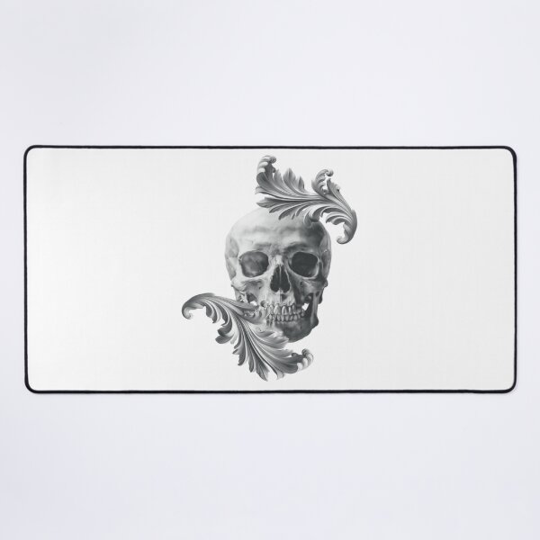 Item preview, Memento Mori All Black Ornate Skull designed and sold by pixelandpine.