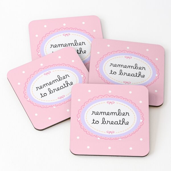 Item preview, positive quote breathe mindfulness cute coquette girly design designed and sold by pasteldreams26.