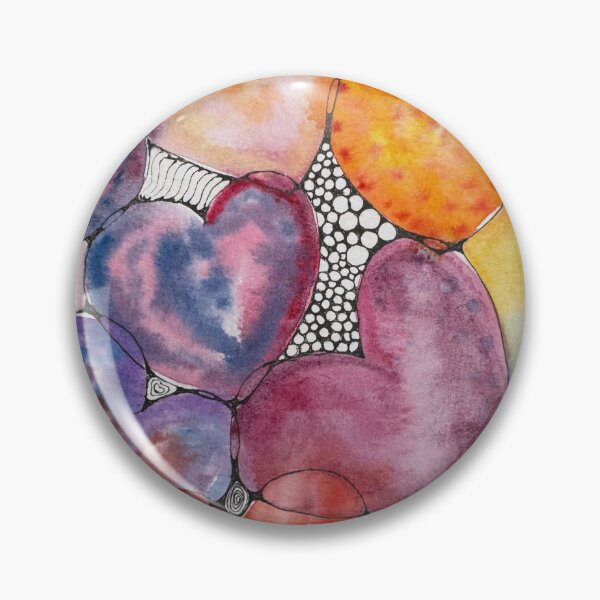 Item preview, Watercolor Hearts with Neurographic Doodles designed and sold by SMS-Art4U.