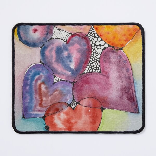 Item preview, Watercolor Hearts with Neurographic Doodles designed and sold by SMS-Art4U.