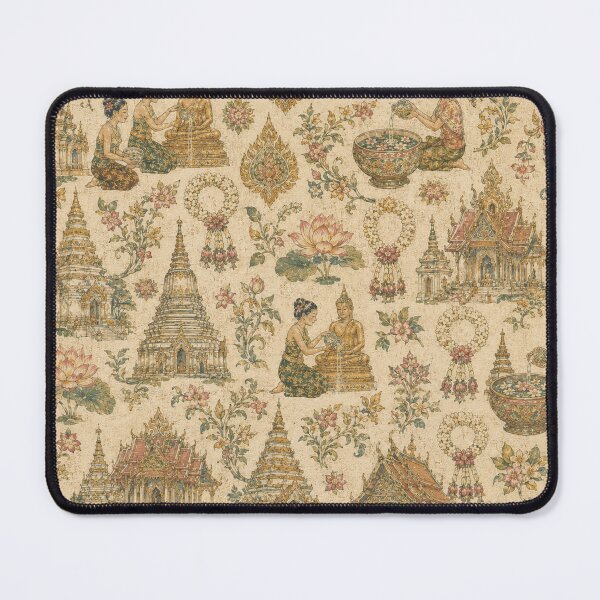 Item preview, Thai Songkran Festival Seamless Pattern | Traditional Thai Mural Art Inspired by Wat Pho designed and sold by Siam Soul Studio.