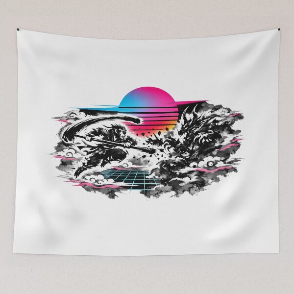 Item preview, Synthwave Monkey King Duel designed and sold by KungPowUnicorn.