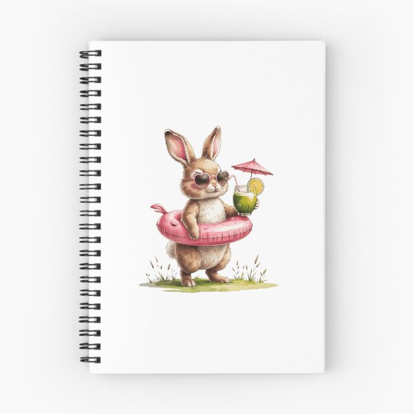 Item preview, Cute Bunny Flamingo Pool Float Hello Summer Watercolor designed and sold by AQUILAKREO.