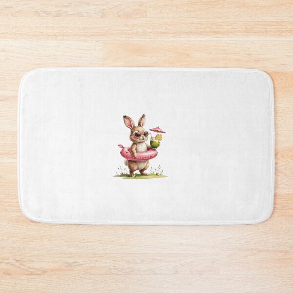 Item preview, Cute Bunny Flamingo Pool Float Hello Summer Watercolor designed and sold by AQUILAKREO.