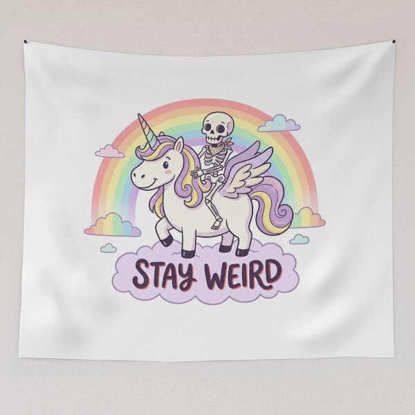 Item preview, Stay Weird, unicorn, funnyfits70, Humor, Funny, retro, vintages, funny quotes, animal humor, designed and sold by FunnyFits70.