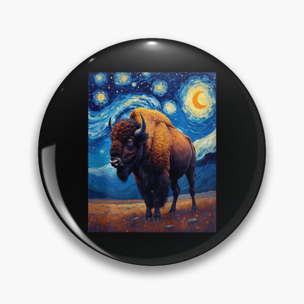 Item preview, Van Gogh's Starry Night Bison American Buffalo Animal Lovers  designed and sold by Littermin.
