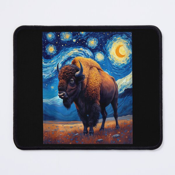 Item preview, Van Gogh's Starry Night Bison American Buffalo Animal Lovers  designed and sold by Littermin.