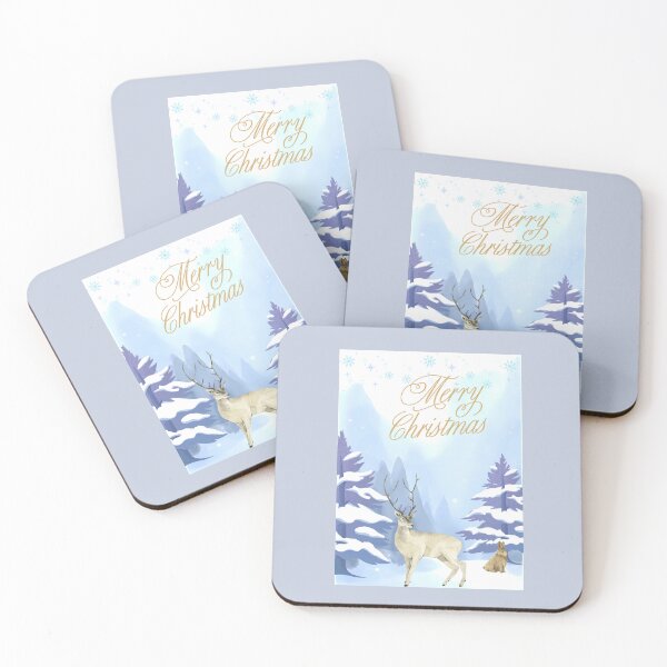 Item preview, Winter design with deer and hare in the snow designed and sold by PureHopeStudio.