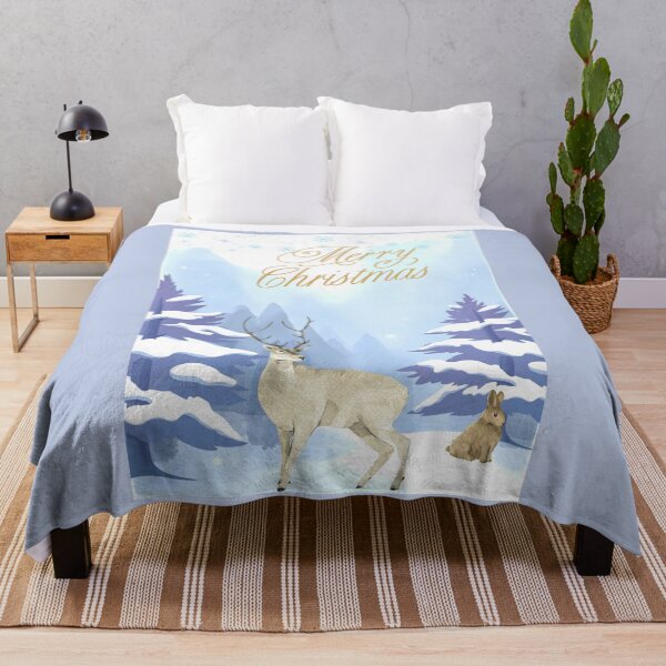 Item preview, Winter design with deer and hare in the snow designed and sold by PureHopeStudio.