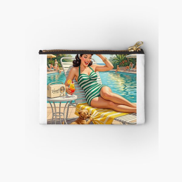 Item preview, Vintage 1950s Pin-Up Girl Poolside Retro Wall Art designed and sold by Vincent-68.