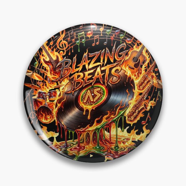 Item preview, Blazing Beats Melting Vinyl Record Flaming Music Art designed and sold by digitalbob60.