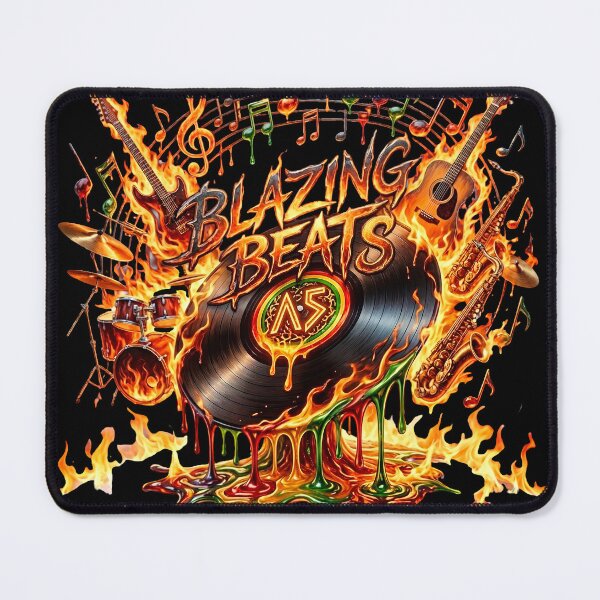 Item preview, Blazing Beats Melting Vinyl Record Flaming Music Art designed and sold by digitalbob60.