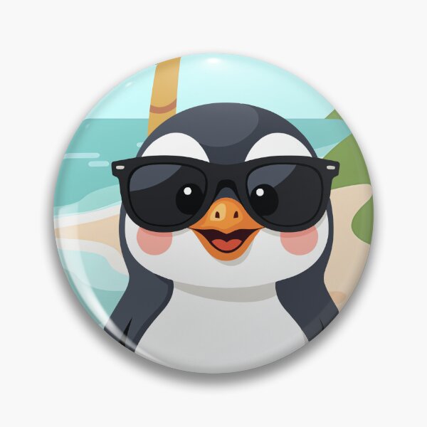 Item preview, Funny penguin meets beach vacation designed and sold by PureHopeStudio.