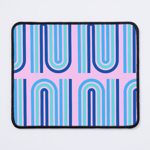 Item preview, Seventies vintage bending lines in blues and pink designed and sold by BritishDelights.
