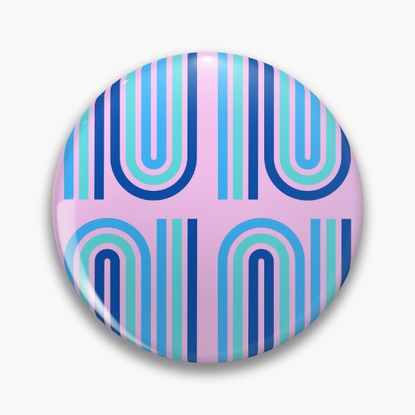 Item preview, Seventies vintage bending lines in blues and pink designed and sold by BritishDelights.
