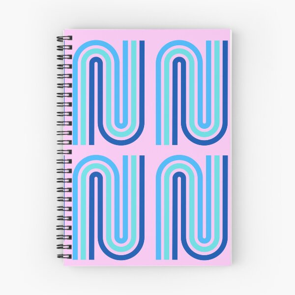 Item preview, Seventies vintage bending lines in blues and pink designed and sold by BritishDelights.