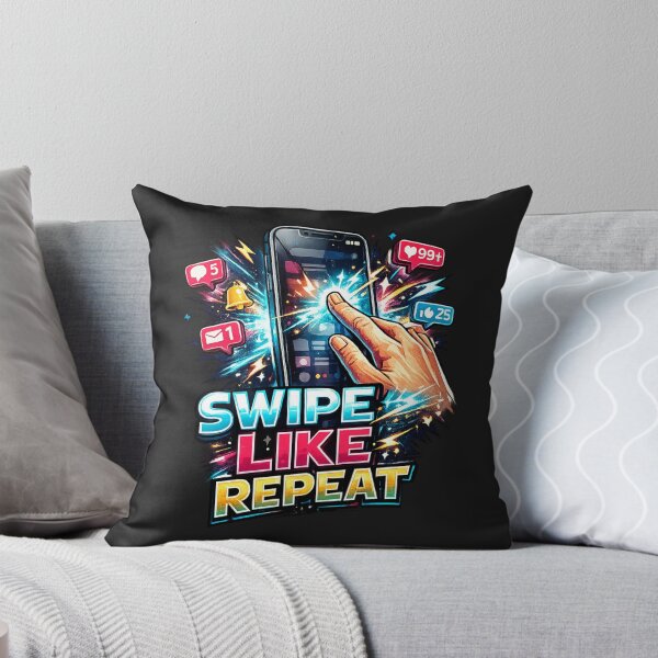 Item preview, Swipe Like Repeat  Social Media Addict Graphic designed and sold by Tee-Shirt-Topia.