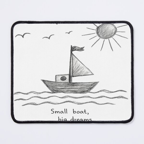 Item preview, Small Boat Big Dreams – Childlike Pencil Sketch designed and sold by XxZainStylexX.