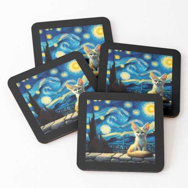 Item preview, Fennec Fox Vincent Van Gogh Starry Night  designed and sold by Littermin.