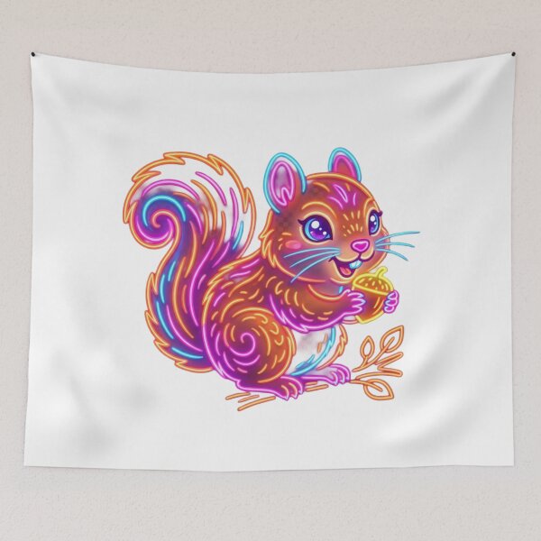 Item preview, Cute neon squirrel with acorn - Retro lights designed and sold by NeonTraum.