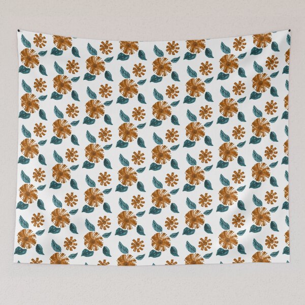 Item preview, Burnt Velvet Petals Mid Century Modern Botanical Art designed and sold by Kraalikaart.