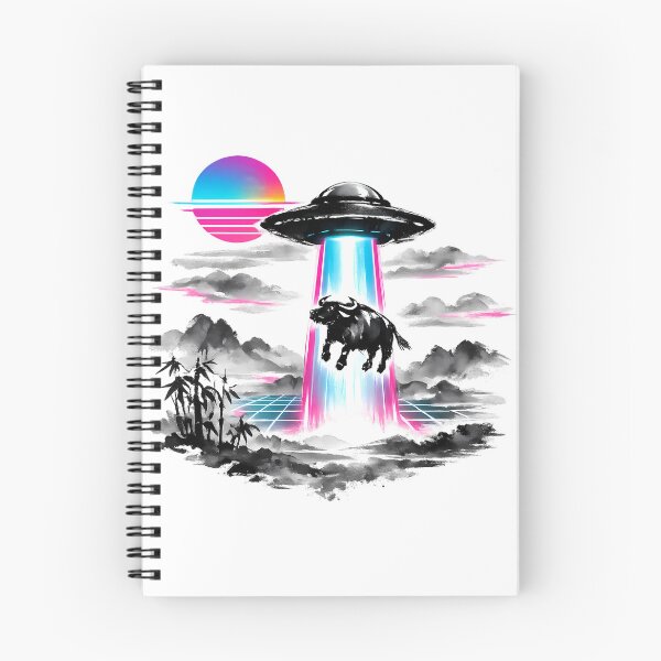 Item preview, Synthwave Alien Abduction Sumi‑e designed and sold by KungPowUnicorn.