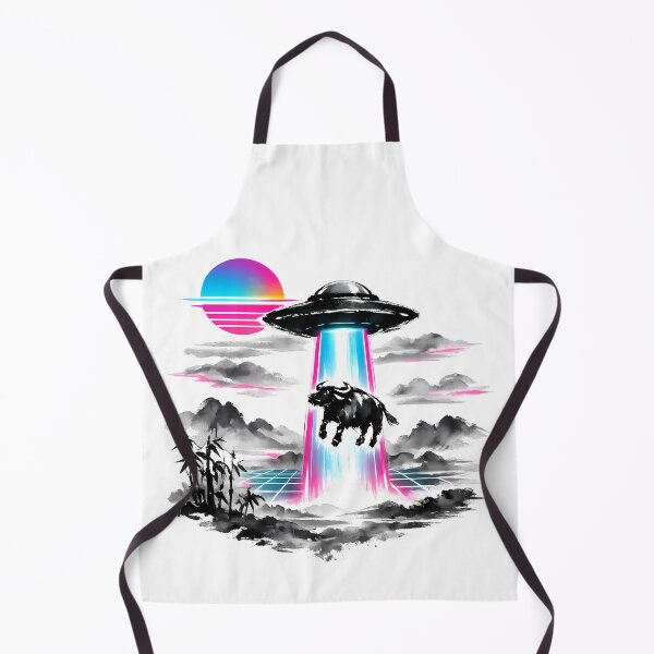Item preview, Synthwave Alien Abduction Sumi‑e designed and sold by KungPowUnicorn.