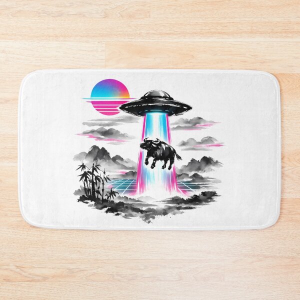 Item preview, Synthwave Alien Abduction Sumi‑e designed and sold by KungPowUnicorn.
