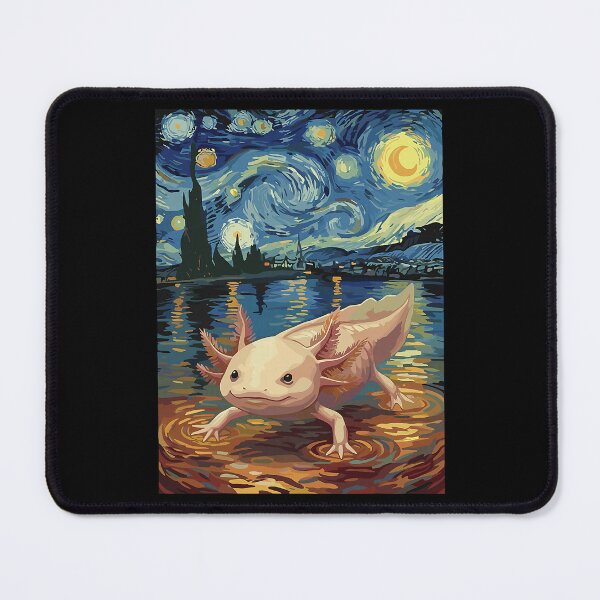 Item preview, Axolotl Starry Night Art Design Cute Van Gogh Inspired Kawai designed and sold by Littermin.