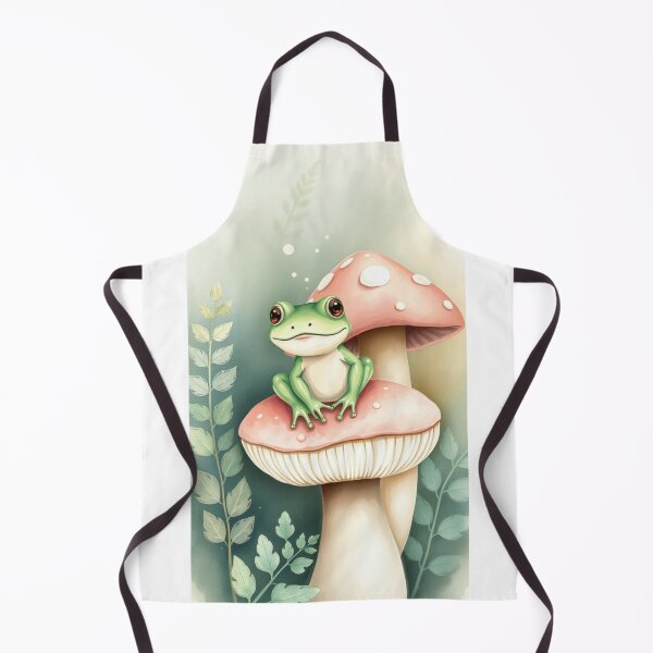 Item preview, Cute Frog on Layered Watercolor Mushrooms designed and sold by Jade Ado.