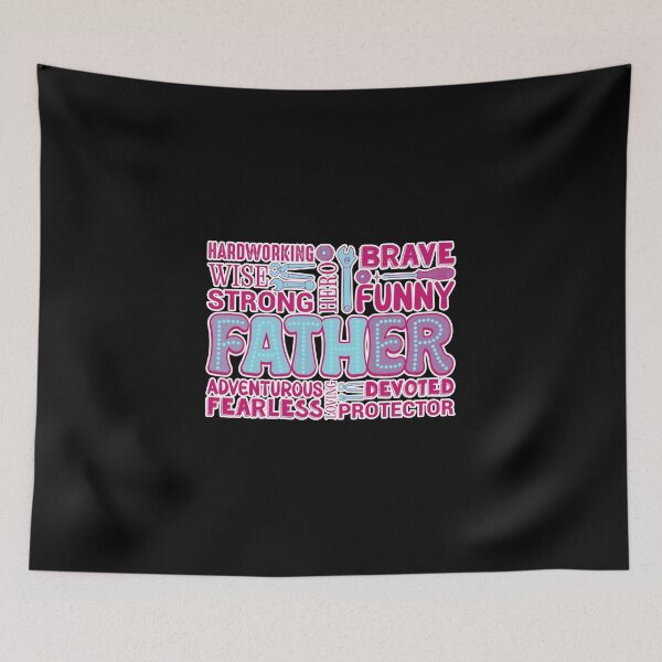 Item preview, Father Hardworking Brave Hero Funny Handyman Dad Quote designed and sold by creativerooney.