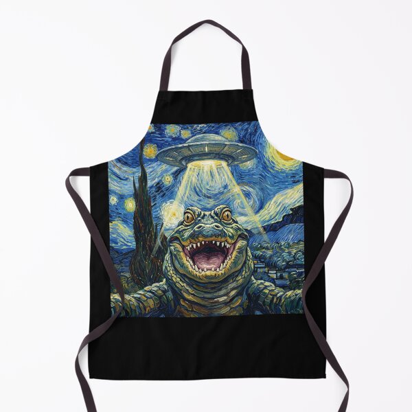 Item preview, Alligator Starry Night UFO Van Gogh Art Animal Selfie Lover designed and sold by Kimberley King Art King Art.