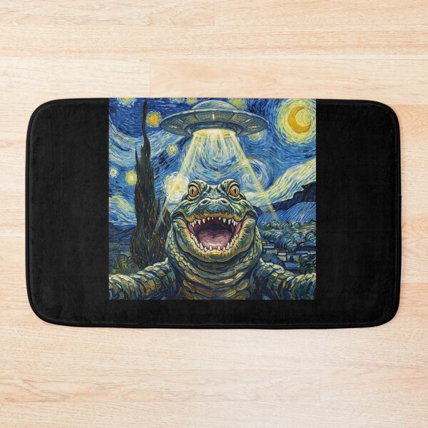 Item preview, Alligator Starry Night UFO Van Gogh Art Animal Selfie Lover designed and sold by Kimberley King Art King Art.