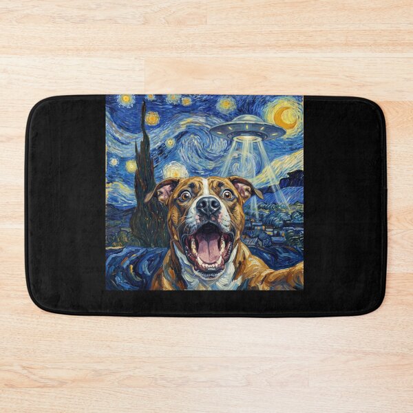 Item preview, American Staffordshire Terrier Starry Night UFO Van Gogh Art Dog Selfie Lover designed and sold by Kimberley King Art King Art.