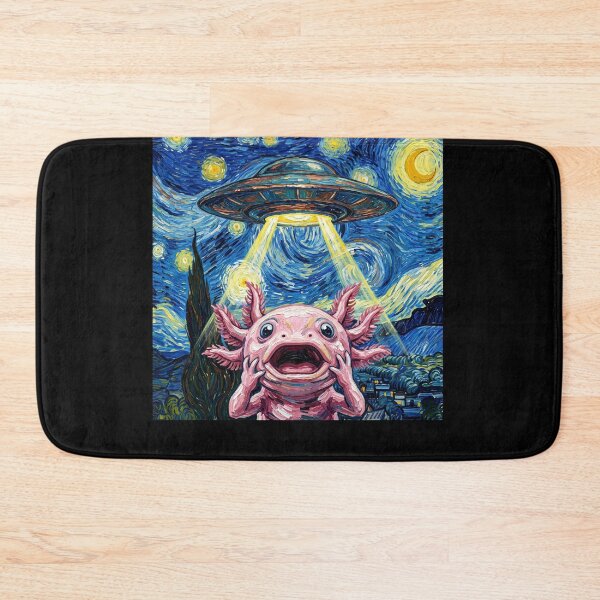 Item preview, Axolotl Starry Night UFO Van Gogh Art Animal Selfie Lover designed and sold by Kimberley King Art King Art.