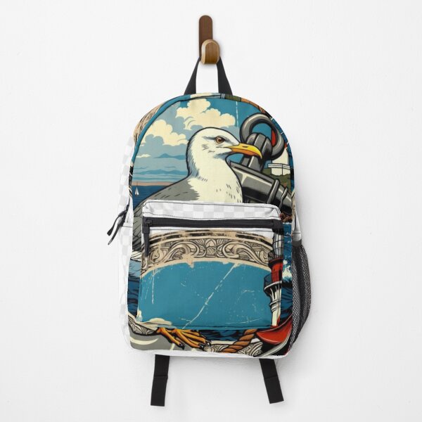 Item preview, Vintage Lighthouse and Seagull Nautical Design | Coastal Maritime Artwork designed and sold by GalleryPeak.