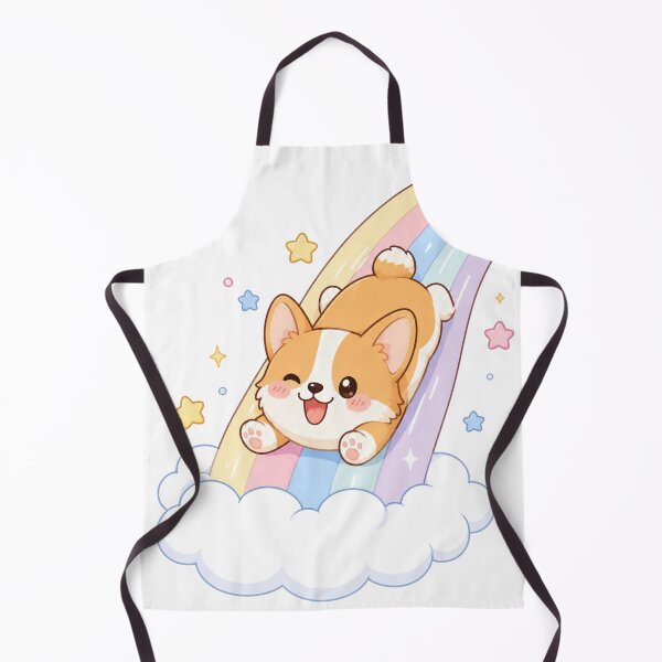 Item preview, Cute Corgi Sliding Down Rainbow Kawaii Sticker designed and sold by StickersHul.