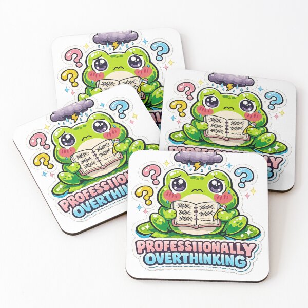 Item preview, Professionally Overthinking Cute Frog Meme Sticker designed and sold by DealHunterx.