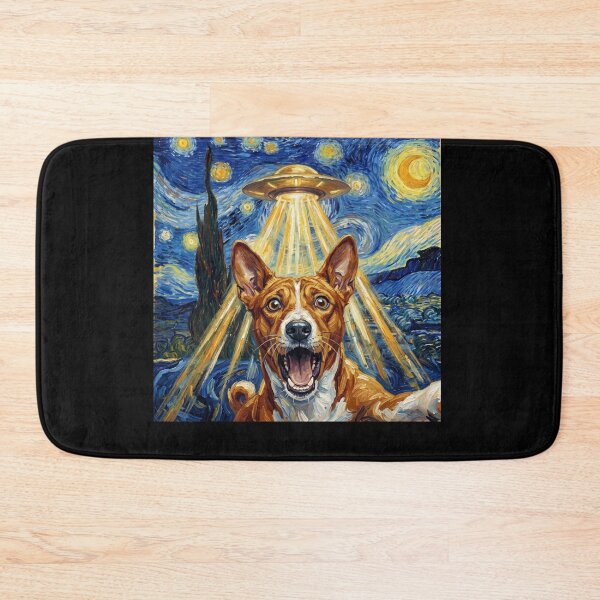 Item preview, Basenji Starry Night UFO Van Gogh Art Dog Selfie Lover designed and sold by Kimberley King Art King Art.