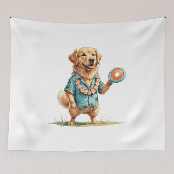 Item preview, Golden Retriever Dog Hawaiian Shirt Hello Summer Watercolor designed and sold by AQUILAKREO.