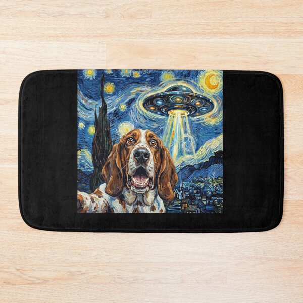 Item preview, Basset Hound Starry Night UFO Van Gogh Art Dog Selfie Lover designed and sold by Kimberley King Art King Art.
