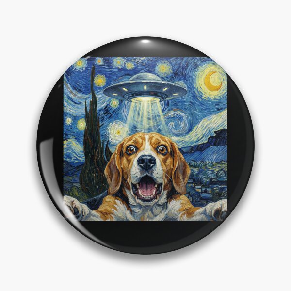 Item preview, Beagle Starry Night UFO Van Gogh Art Dog Selfie Lover designed and sold by Kimberley King Art  King Art.