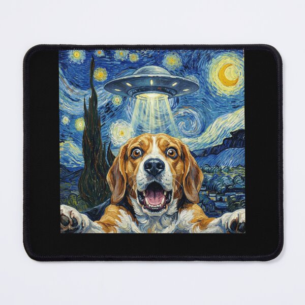 Item preview, Beagle Starry Night UFO Van Gogh Art Dog Selfie Lover designed and sold by Kimberley King Art King Art.