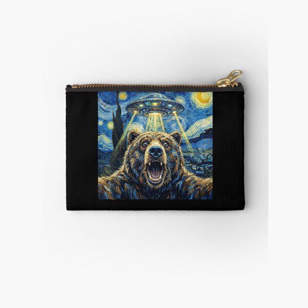 Item preview, Bear Starry Night UFO Van Gogh Art Animal Selfie Lover designed and sold by Kimberley King Art  King Art.
